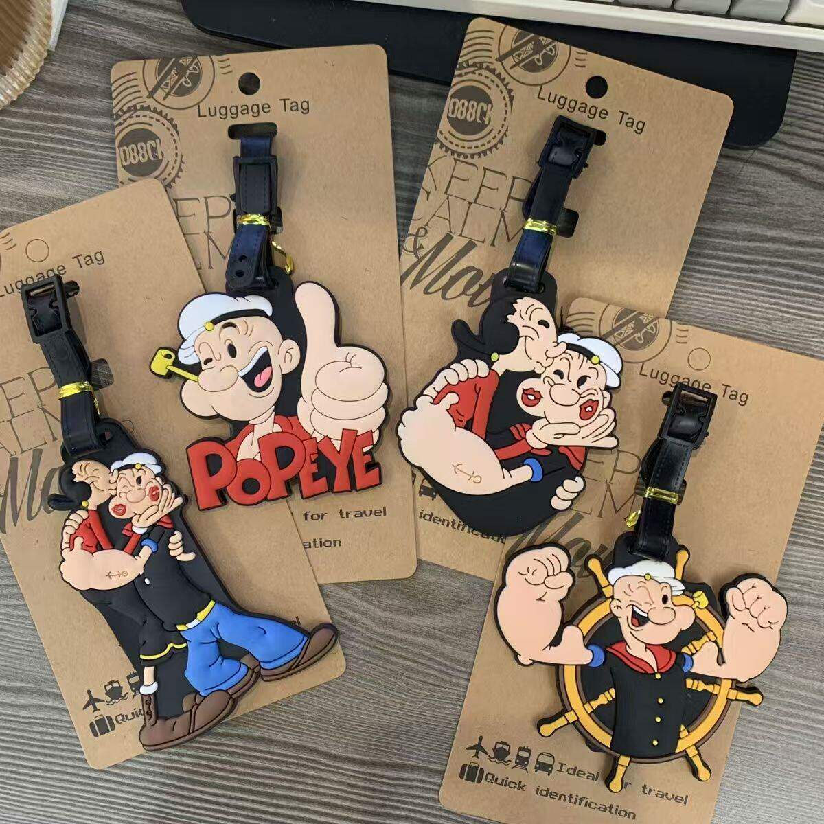 卡通菠菜大力水手行李牌旅行箱包托运挂牌登机牌行李箱防丢标识牌
