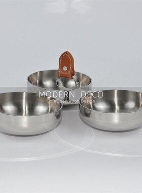 美式轻奢复古银色金属酒具香槟红酒F冰桶装饰碗托盘组合样板间摆