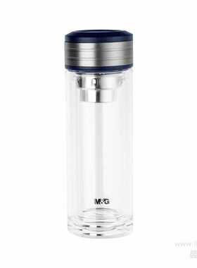 办公新款黑色1个装玻o璃直杯280l 透明防烫手泡茶水杯商务车载杯