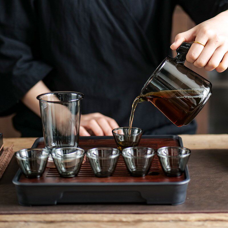 旅行茶具套装便携式快客杯套x装带茶盘户外整套功夫简约玻璃泡茶
