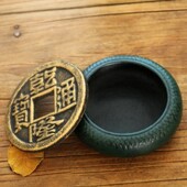 带盖储物缸家居装 复古铸铁乌龟摆件钥匙p盒可装 烟灰创意怀旧个性