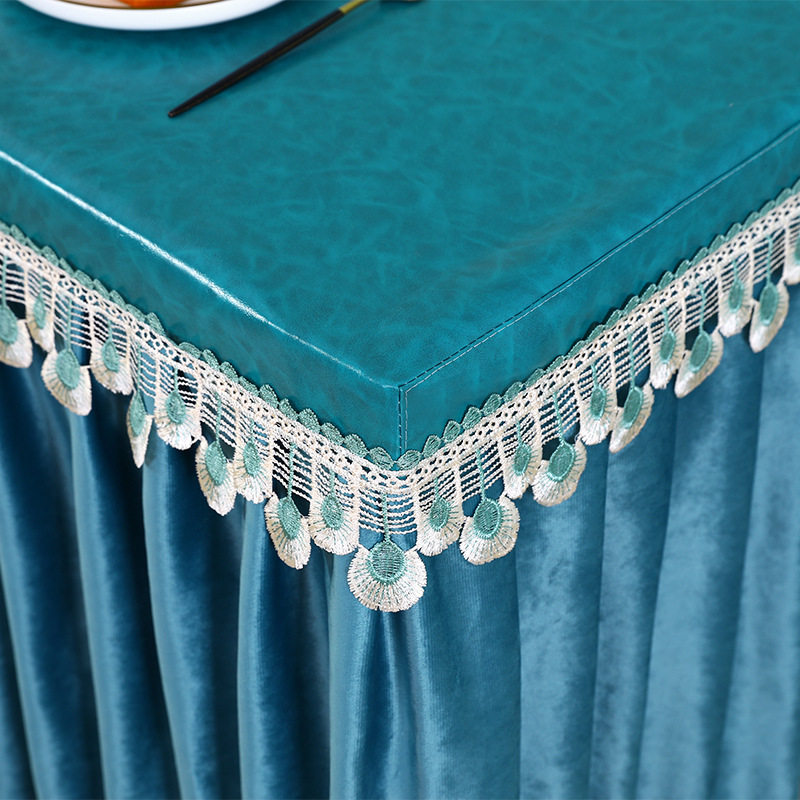 新款防水防油防烫油皮革垂纱长正C方形茶几麻将桌电烤火桌防滑桌