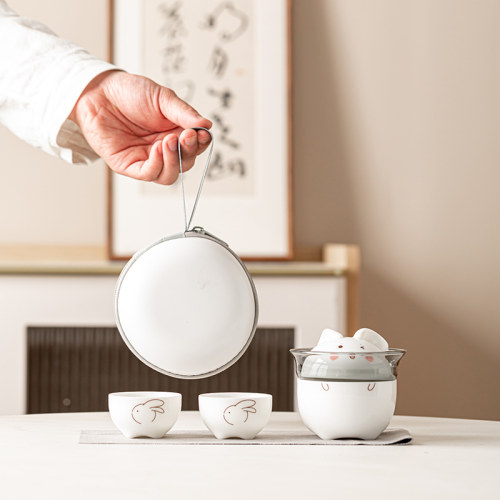 旅行茶具快客杯一j壶二杯便携式户外露营泡茶功夫茶具套装2023新