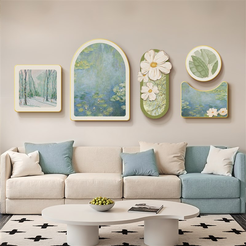 背有靠山客厅装饰画法式q奶油风沙发背景墙挂画高级感2025新款壁