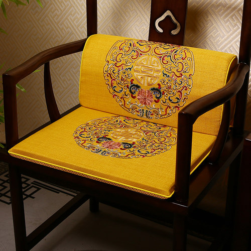 中式坐垫圈椅红木茶桌沙发官帽椅太师椅椅L垫座垫实木屁垫椅子靠