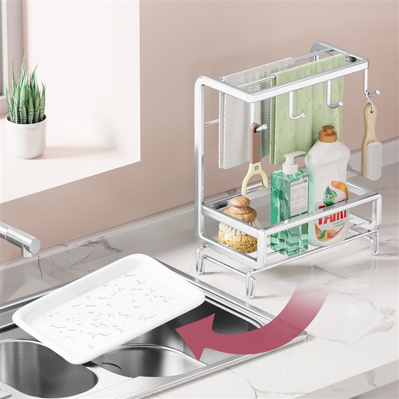 不锈钢厨房抹布沥k水架水槽台面壁挂洗碗布收纳神器毛巾置物架专