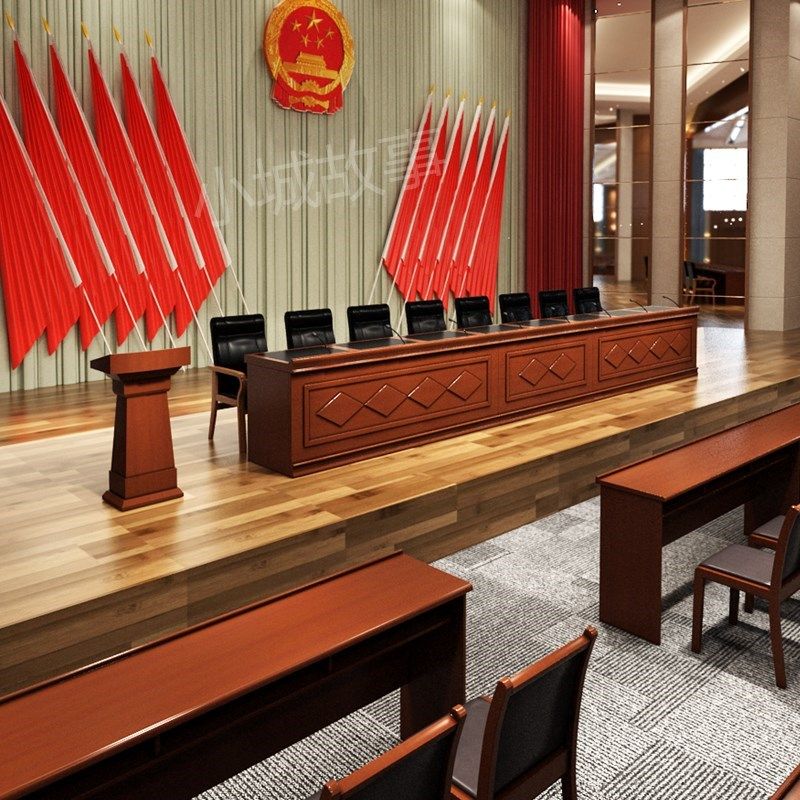 实木皮主席台长桌政府会议室条桌双人培训课桌椅组合1..2米油漆贴