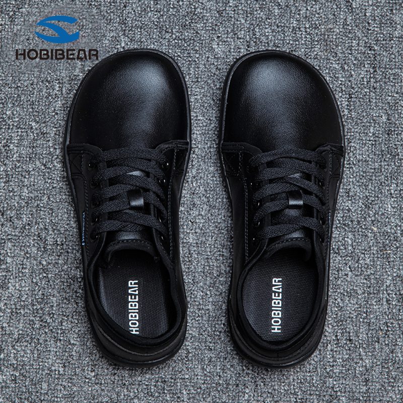 HOBIBEAR男鞋春秋季2025新款平底鞋男款大头鞋休闲皮鞋宽头赤足鞋