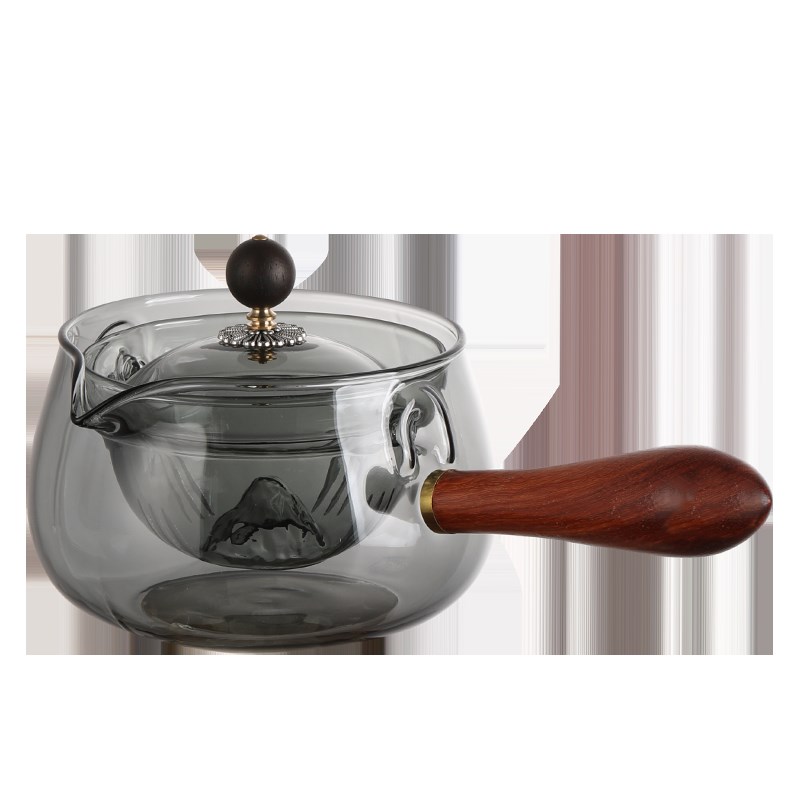 侧把茶壶玻璃耐高温家用泡茶旋转逍遥壶小青柑专用W冲泡器功夫茶