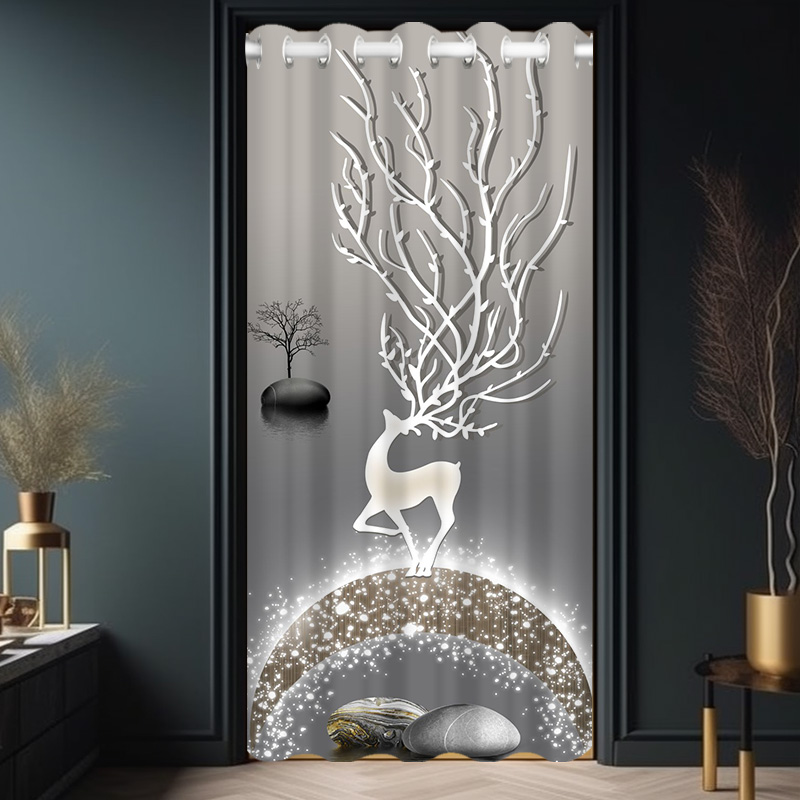 轻奢欧式风空f调门帘卧室隔热隔冷厨房厕所挡风防走冷隔断帘免打