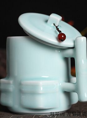 龙泉青瓷办d公室茶杯紫砂杯陶瓷个人泡茶杯水杯带盖情侣杯特价包