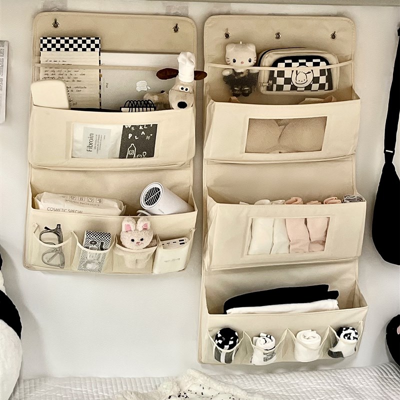 学生宿舍衣柜收纳袋床头门后壁挂收纳挂袋墙M壁墙上分层挂式置物