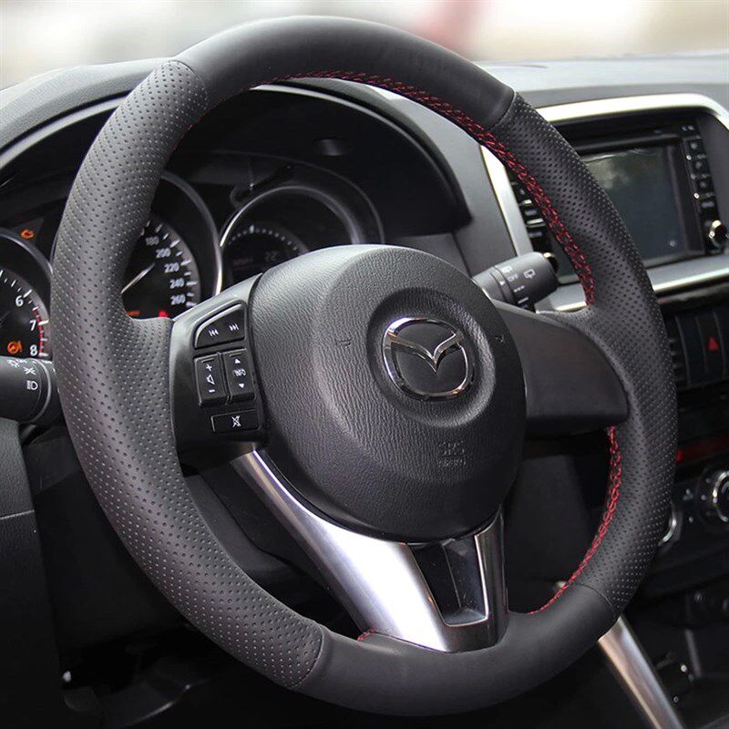 19款昂克赛拉阿特兹CpX-5CX-4昂科塞拉真皮手缝方向盘套把套专用