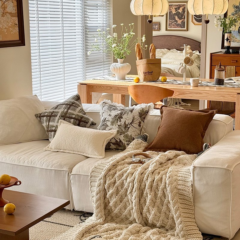 【普里马克】法式抱枕流苏边沙发F客厅靠枕羽丝绒氛围感腰枕