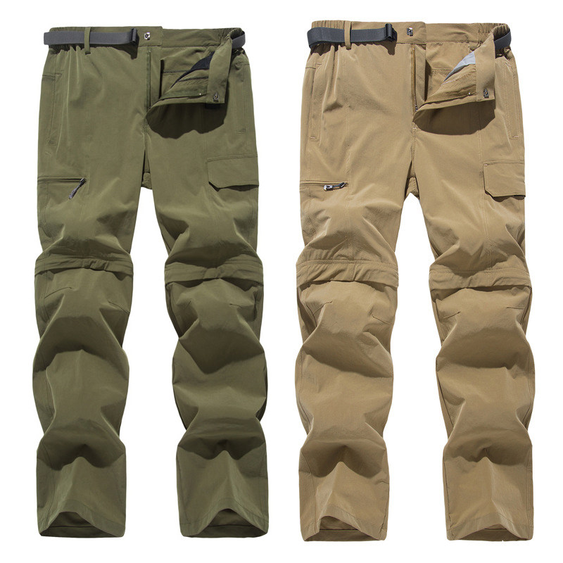 夏户外登山两截速干裤男式可拆卸长短H两节快乾弹力速乾行山两用