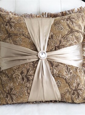 欧式轻奢抱枕新款沙发靠垫可拆洗含芯包邮长方形客V厅床头蓝色靠