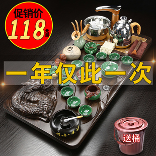 家用客厅办公室茶壶泡茶L套装 整套功夫茶具套装 会客茶盘电磁炉一