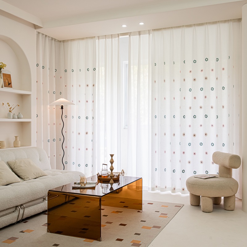 纱帘免打孔窗帘透光不透人u窗纱阳台客厅卧室遮阳白纱加厚新款纱