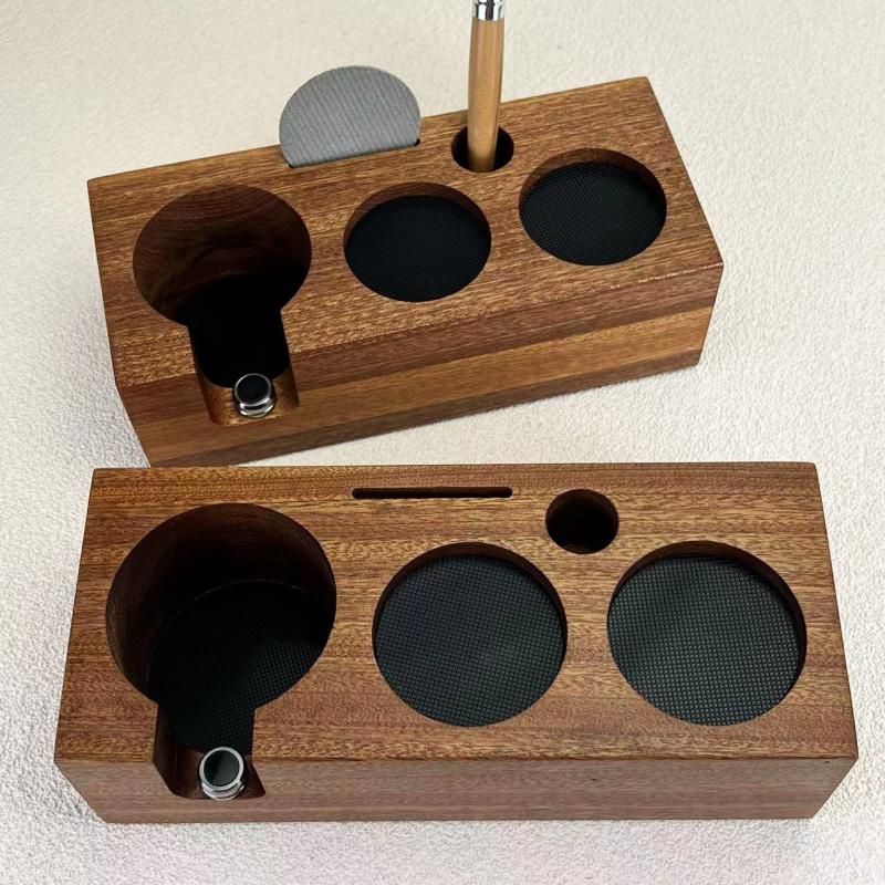 咖啡实木压粉座意式m咖啡机配套器具手柄支撑架压粉器填压底座套