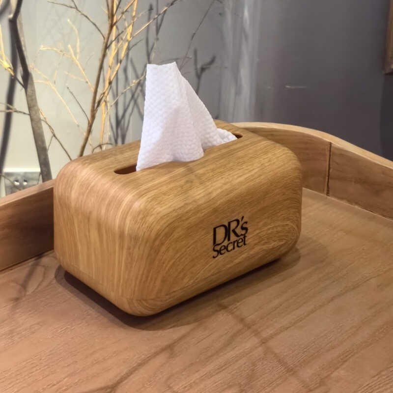 仿木纹美容纸巾盒桌面抽纸t盒洗脸巾湿巾收纳盒茶几客厅日式纸巾