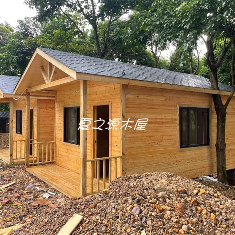 定制木屋别墅景区民宿户外组装小房子移动售货亭乡村田园实木凉亭