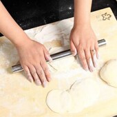 304不锈钢擀面杖加长饺子皮赶面棒烘焙大小号不沾锤杆家用压面棍