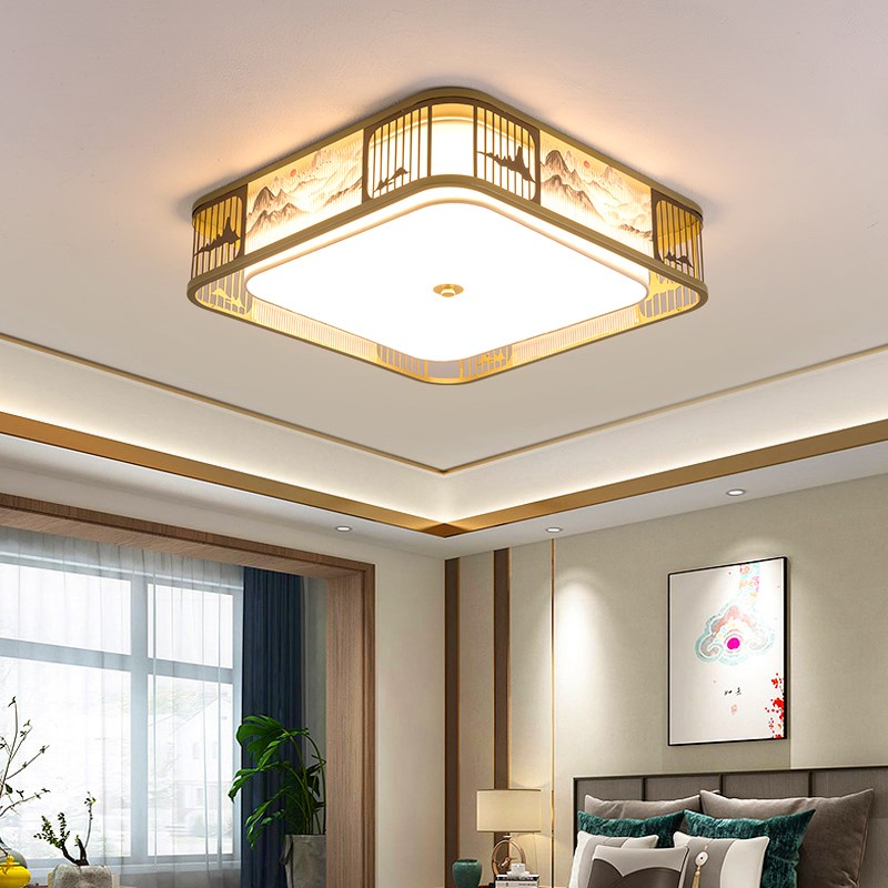 新中式吸顶灯客厅灯长方形2024年新款大气中国风卧室餐厅中式灯具
