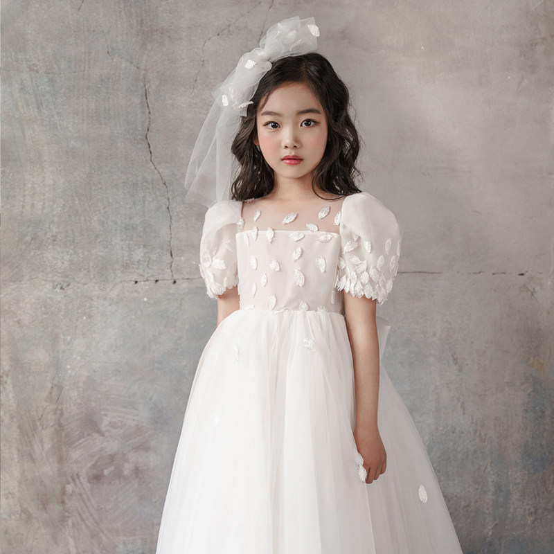 女童礼服长裙小女孩生日公主裙长款主持人走秀表演钢琴演奏服儿童