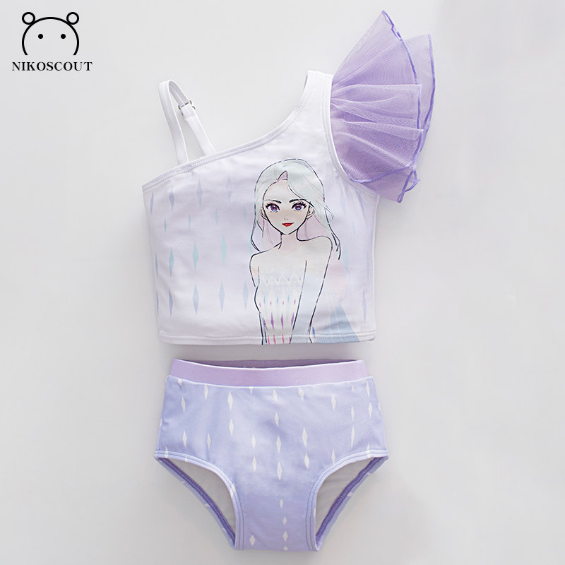 儿童泳衣女童夏2021新款可爱宝宝二岁白雪公主分体裙式小朋友泳装