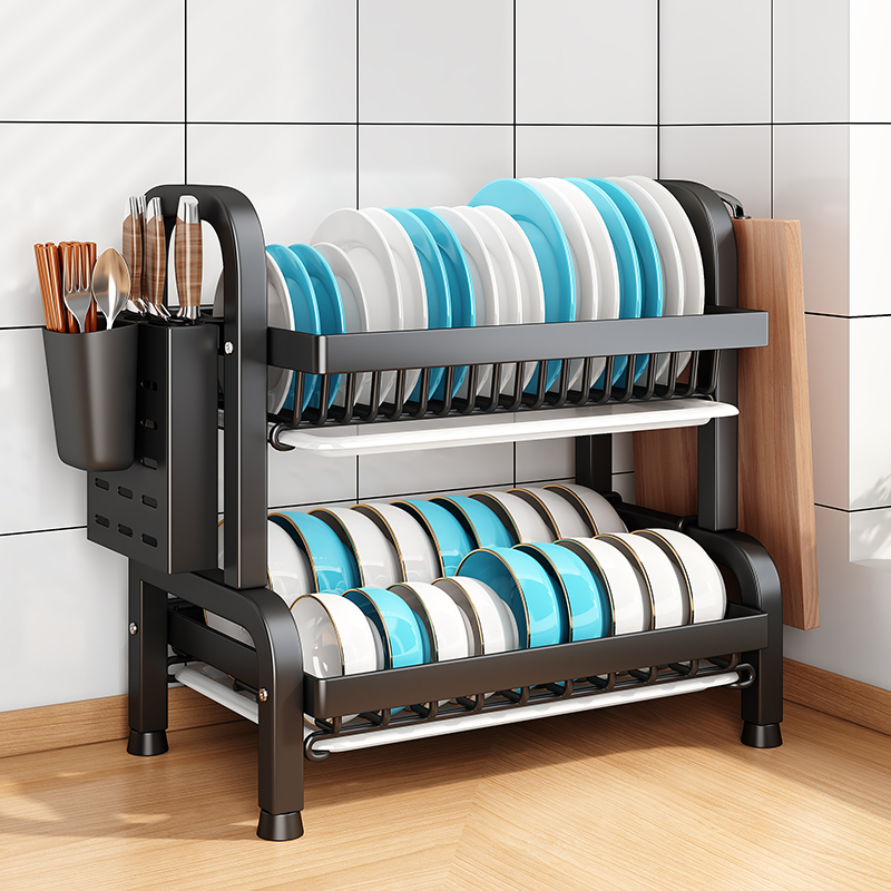 厨房置物架碗碟碗盘沥水架台面家用放碗架子多功能碗柜碗筷收纳盒