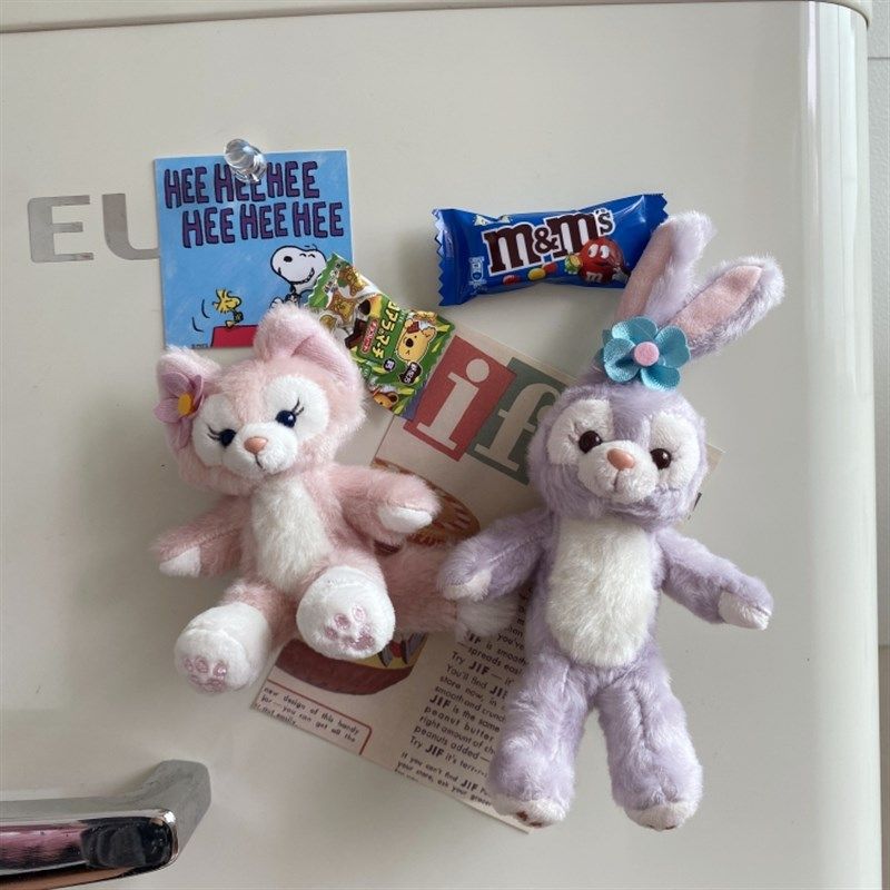 卡通可爱紫色兔子毛绒公仔冰箱贴家居装饰立体个性网红磁贴磁力贴