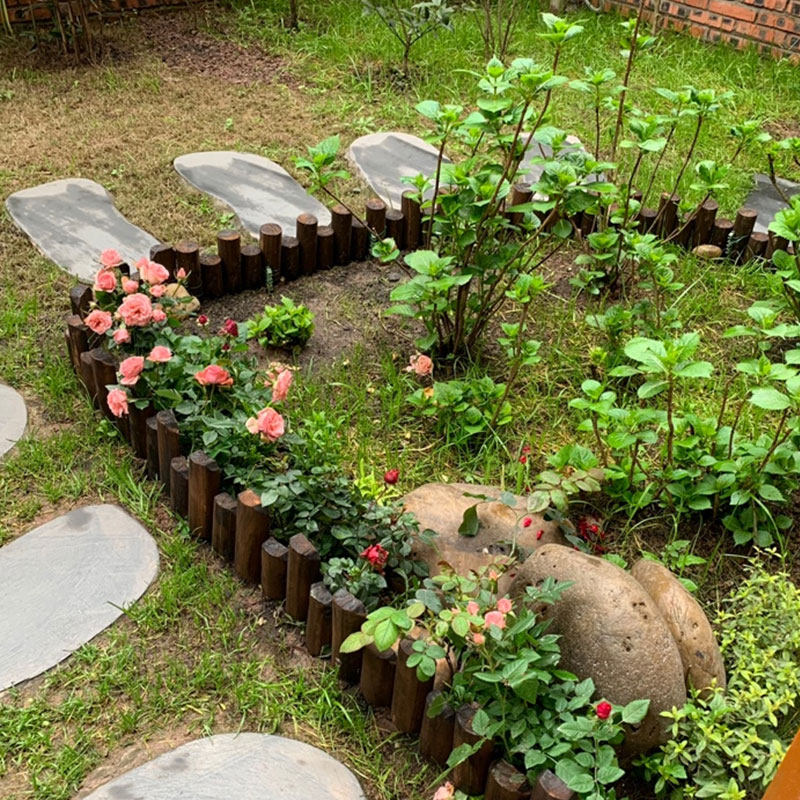 庭院户外防腐木小篱笆扎栏圆木木桩围栏栅栏阳台种花花园花池装饰