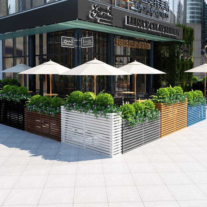 户外售楼部花箱组合商业街花槽外摆隔断栅栏花架花池花坛广场围栏