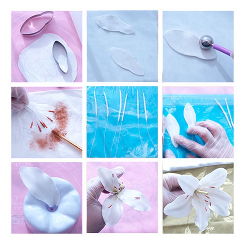 不锈钢百合花翻糖切模 英式糖花花瓣模 面食面点造型烘焙蛋糕模具