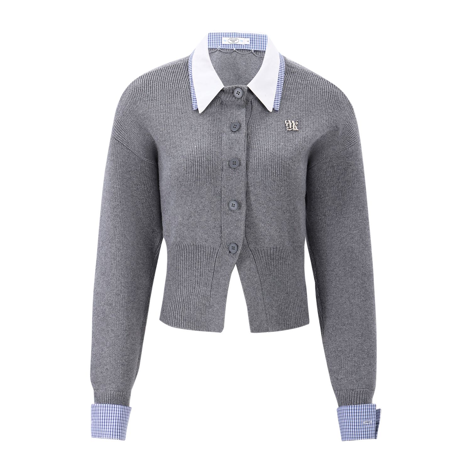 thumbnail for weekendhub Korean fake two-piece knitted sweater women's 2025 new high-end preppy sweater long-sleeved top