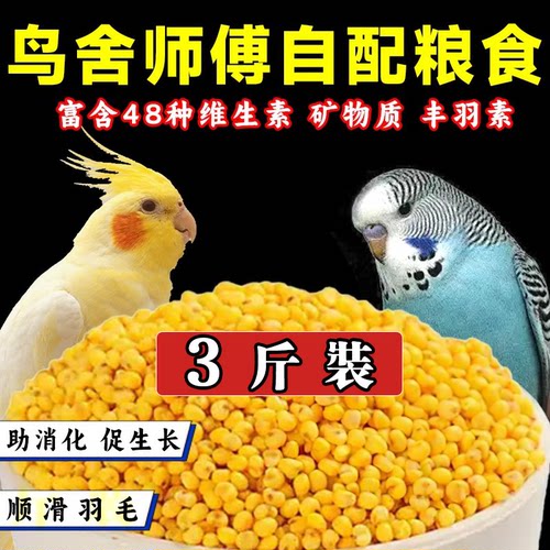 鸟粮纯黄谷子带壳黄小米虎皮玄凤牡丹幼鸟鹦鹉营养鸟食高钙饲料