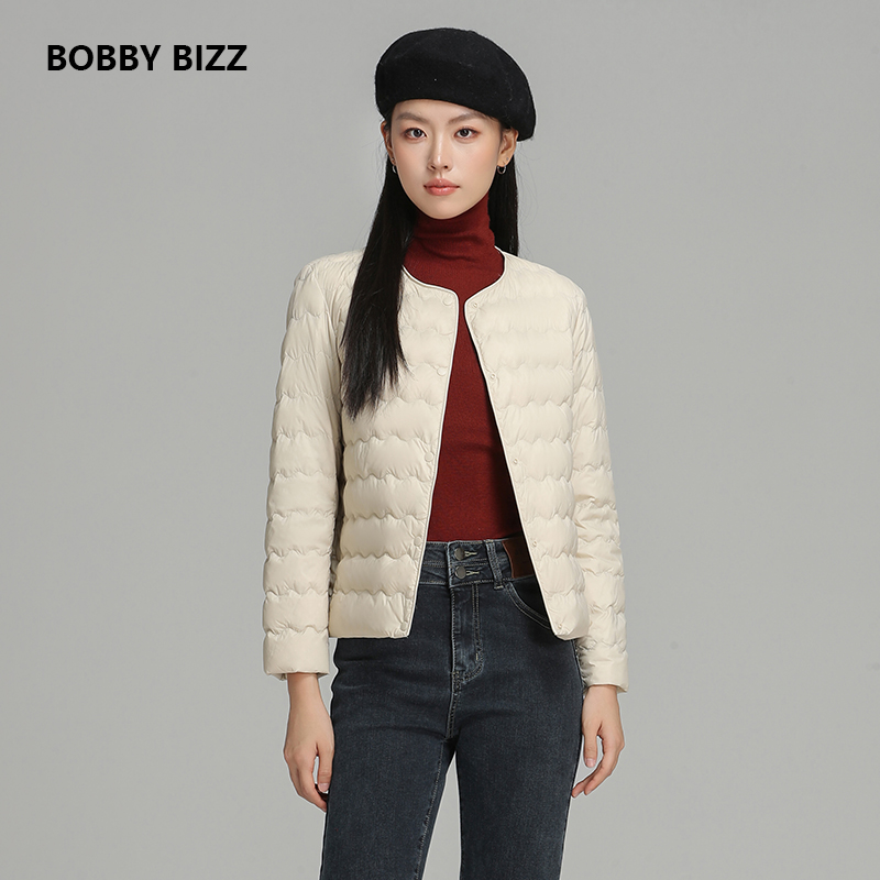 Bobby BizzBobby Bizz轻薄羽绒服女短款2025新款圆领内胆外套