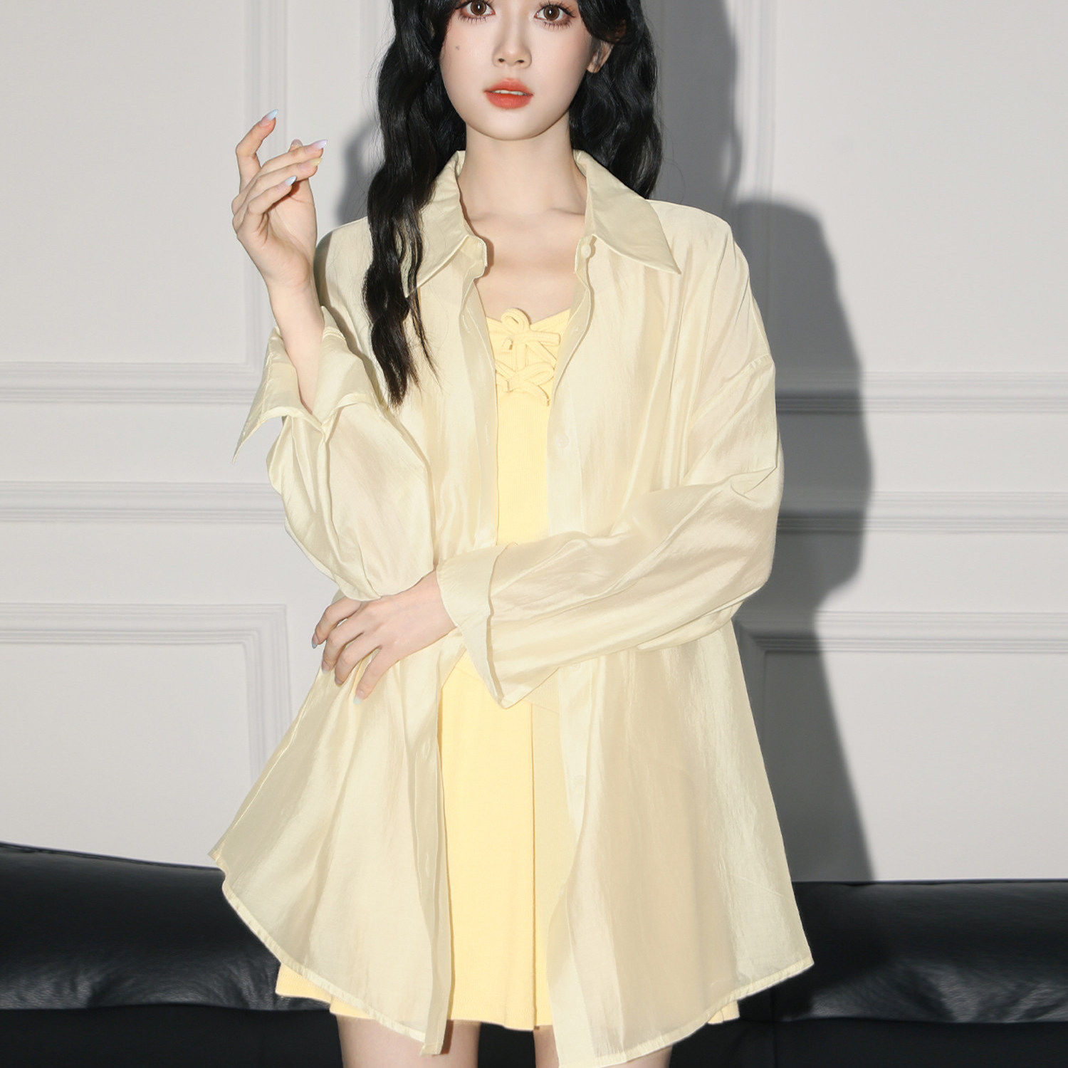 Bobby Bizz黄色Polo领防晒衬衫女夏2025夏季新款宽松薄款外搭上衣,女装/女士精品,时尚防晒服,淘宝优惠券,粉丝福利购,淘宝优惠卷