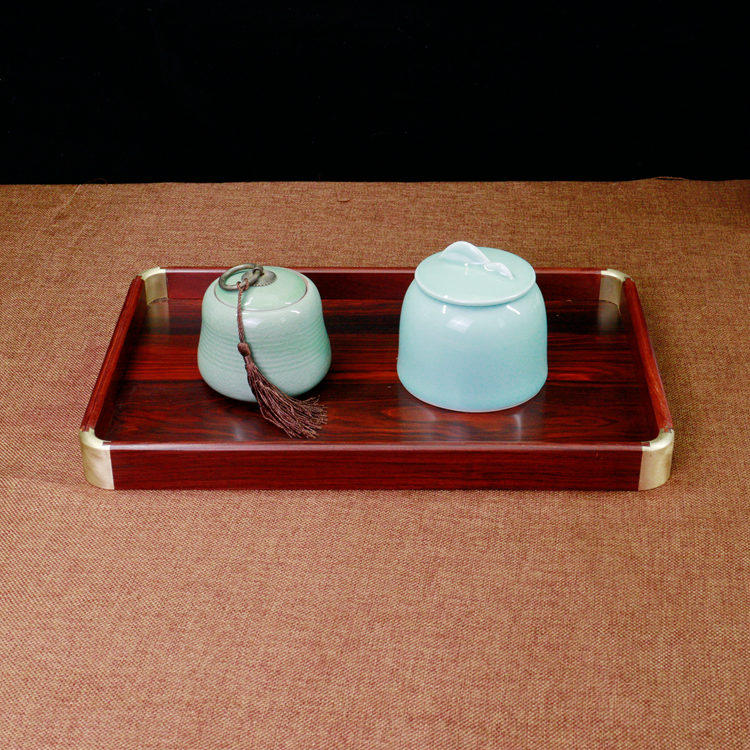 实木红酸枝托盘红木茶具收纳盘文盘餐盘水果盘中T式仿古茶盘茶托