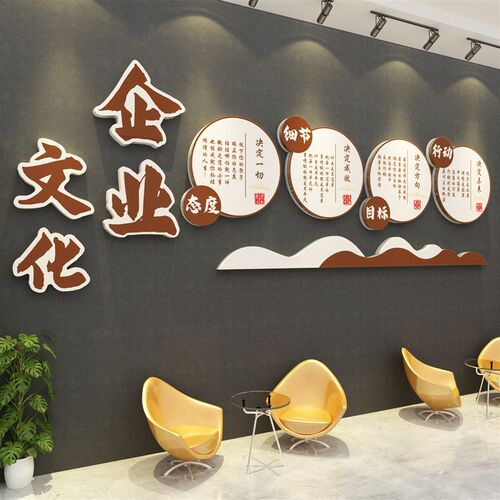 公司文化墙企业办公室氛围大厅形象布置面装饰画标语贴Z团队励志
