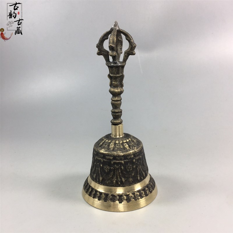 三清铃铛道士铃佛铃金刚铃杵老铜铃黄铜铃铛摆件仿古W做旧铜铃古