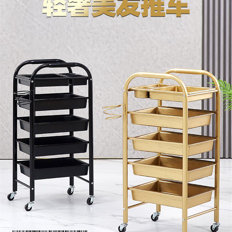 美发车发廊手推车杠车特价包邮美容小推车理发店V烫染工具车复古