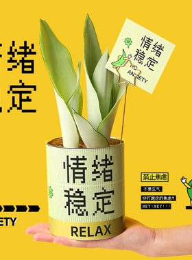 情绪入职桌面摆件解压治愈系男生办公室小M装饰氛围高级感礼物女