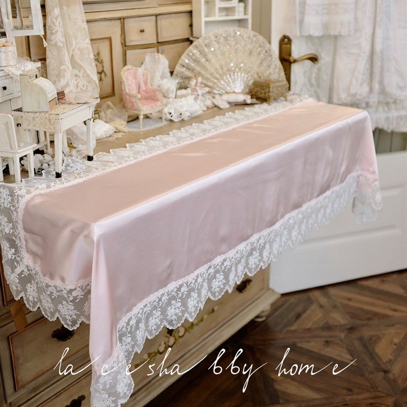 丝滑高级感!新款k法式复古浪漫蕾丝缎面桌旗桌布盖巾防尘钢琴罩,居家布艺,桌旗,淘宝优惠券,粉丝福利购,淘宝优惠卷