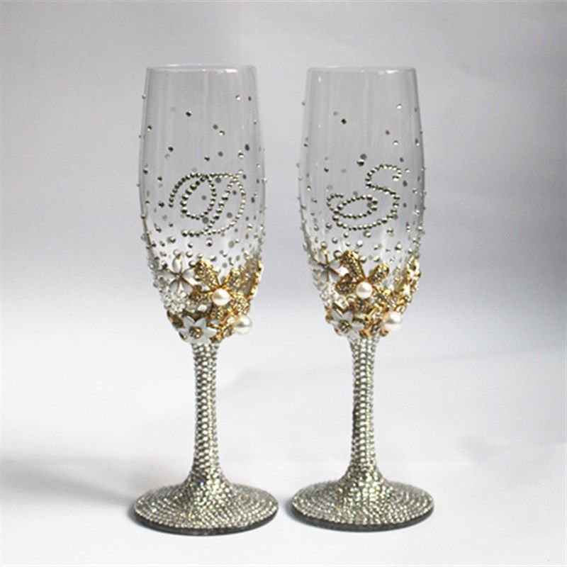 欧式家用2个小奢华高脚水晶红酒杯香槟杯M创意婚礼礼盒结婚套装,餐饮具,异形/个性酒杯,淘宝优惠券,粉丝福利购,淘宝优惠卷