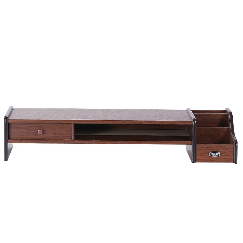 免安装电脑增高架显n示器木质台式笔记本垫高底座桌面带抽屉置物