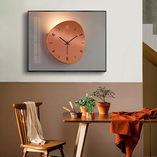 家用电表箱遮盖h装饰画轻奢带钟表空开箱多媒体箱电闸箱装饰创意