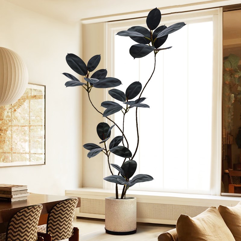仿真花假花摆设橡皮树仿真绿植高级感仿生花高档装U饰花电视柜摆