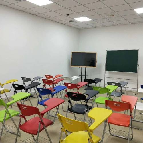 会议室培训椅带桌板折叠椅子会A议椅带写字板加厚展会靠背椅无扶
