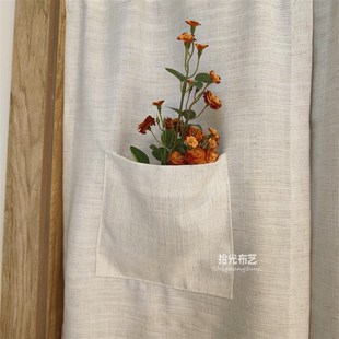 日式分片式门帘亚麻色棉麻文艺入户玄关I主卧门隔断帘风水帘免打